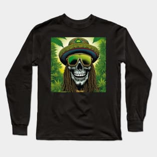 Rasta Skulls - Stoner Reggae Island Vibes 5 Long Sleeve T-Shirt